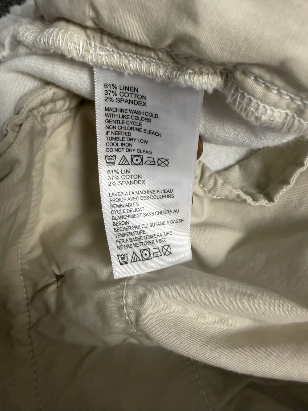 Men’s Tommy Bahama Size 2XLB White Linen-Blend Chinos with Elastic Waist - Picture 5 of 11